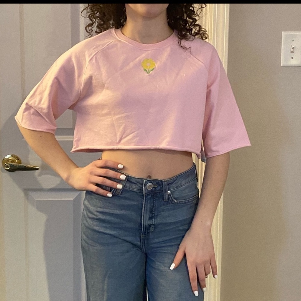 Nordstrom Pink Flower Crop Top